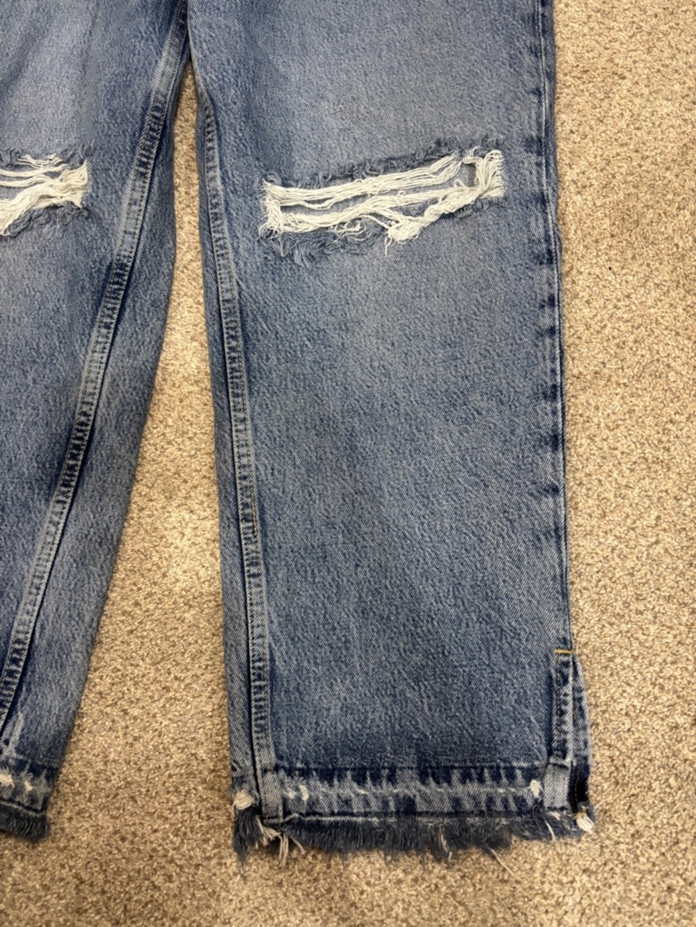 FREE PEOPLE Ripped Distressed Raw Hem High Rise Size 30 - Picture 2 of 10